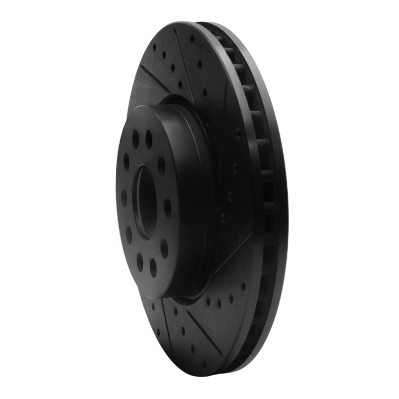 Cadillac CT6 Brake Rotor (1) - Front Right - R1 Concepts - Drilled & Slotted - Black - `14-`20